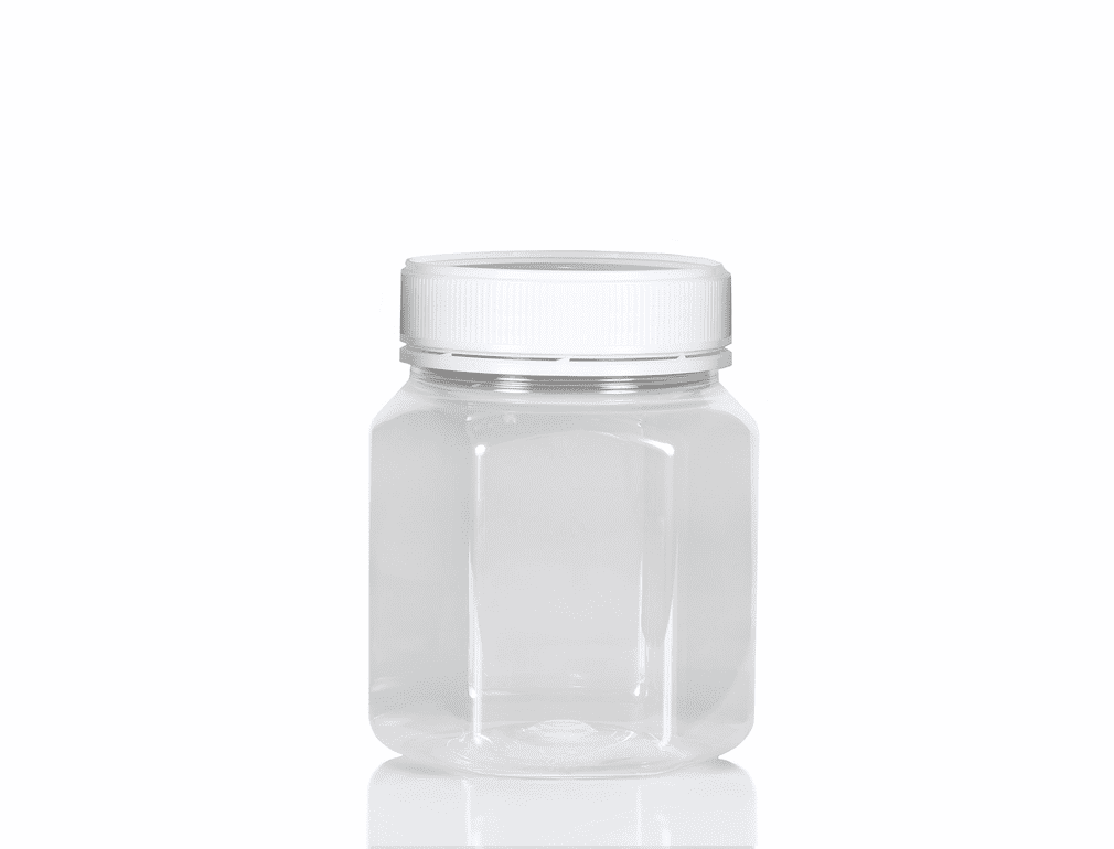 Jar PET Hex 750ml/1kg Clear