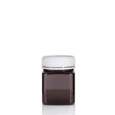 Jar PET Square 250g/200ml Amber