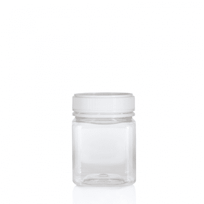 Jar PET Square 375g/270ml Clear