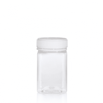 Jar PET Square 375g/270ml Tall Clear