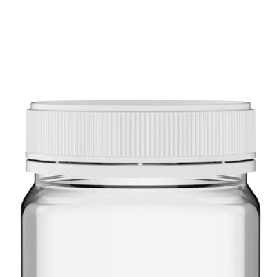 PET jar white lid