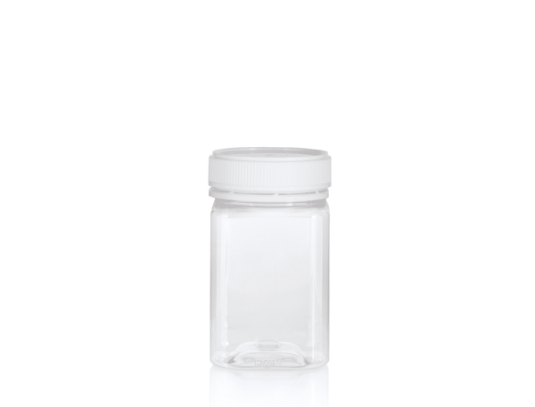 Jar PET Square 375g/270ml Tall Clear